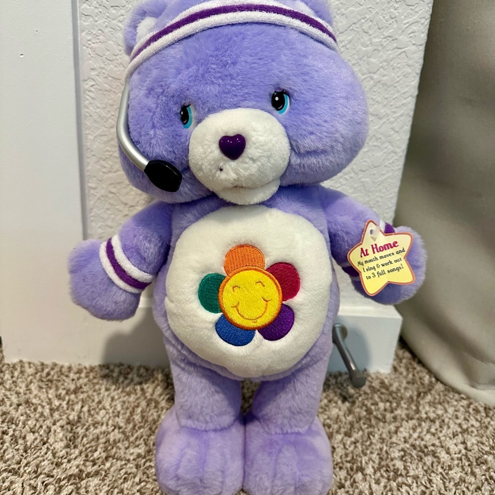 2004 Care Bear Harmony Fit n Fun Purple Plush Bear Toy